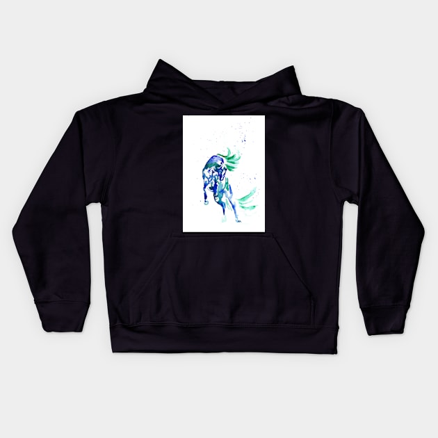 Horse Spirit of Water Kids Hoodie by RavensLanding